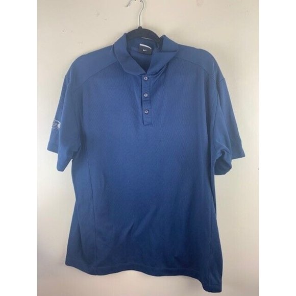 Nike Fit Dry Size Xl Mens Polo Shirt Blue Short Sleeve Luis Greenwald Go… - Picture 1 of 4